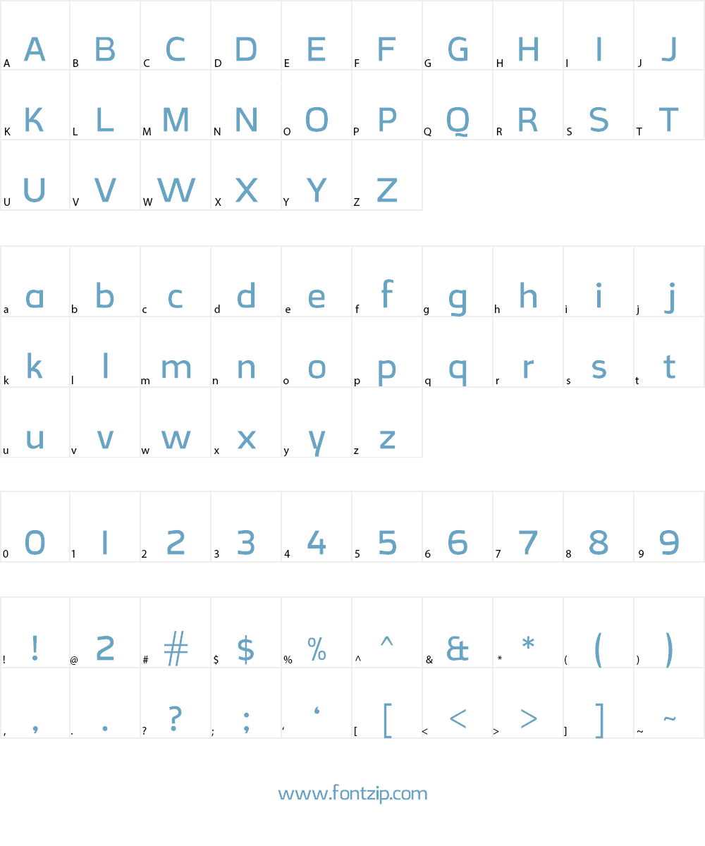 CreativZoo Regular Font Character